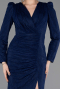 Robe de Soirée Longue Dantelle Bleu Marine ABU5720