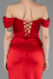 Robe de Soirée Longue Satin Rouge ABU5709