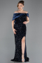 Robe de Soirée Longue Bleu Marine ABU5711