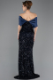 Robe de Soirée Longue Bleu Marine ABU5711