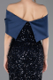 Robe de Soirée Longue Bleu Marine ABU5711