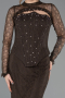 Robe de Soirée Longue Dantelle Brun ABU6207