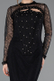 Robe Queue de Poisson Longue Dantelle Noir ABU5725
