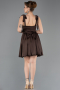 Robe de Soirée Courte Satin Brun ABK2536