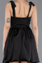 Robe de Soirée Courte Satin Noir ABK2536