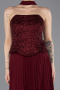Robe de Soirée Longue Mousseline Rouge Bordeaux ABU5715