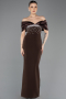 Robe De Soirée Longue Brun ABU5352
