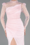 Robe de Soirée Longue Dantelle Poudre ABU5700
