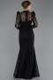 Robe de Soirée Longue Dantelle Noir ABU5734