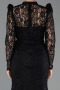 Robe de Soirée Longue Dantelle Noir ABU5734