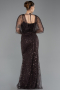 Robe de Soirée Longue Perlé Brun ABU5718
