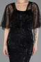Robe de Soirée Longue Perlé Noir ABU5718