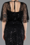 Robe de Soirée Longue Perlé Noir ABU5718