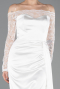 Robe Queue De Poisson Satin Longue Blanc ABU5641