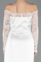 Robe Queue De Poisson Satin Longue Blanc ABU5641