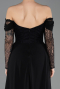Robe de Soirée Longue Dantelle Noir ABU5727