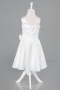 Robe de Soirée Enfants Courte Satin Blanc ABK2521