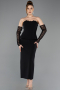 Robe de Cérémonie Midi Noir ABK2539