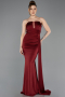 Robe de Soirée Longue Rouge Bordeaux ABU5746