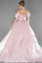 Robes De Soirée Grande Taille Longue Satin Poudre ABU5750