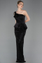 Tenue de Soirée Longue Perlé Noir ABU5754