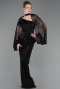 Tenue de Soirée Longue Perlé Noir ABU5754