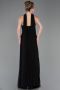 Robe de Soirée Longue Mousseline Noir ABU5757