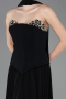 Robe de Soirée Longue Mousseline Noir ABU5757