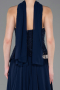Robe de Soirée Longue Mousseline Bleu Marine ABU5759