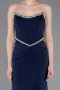 Robe De Soirée Longue Bleu Marine ABU5747