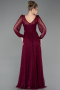 Robe de Soirée Longue Dantelle Couleur Cerise ABU5797