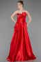Robe de Soirée Longue Satin Rouge ABU5767