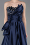 Robe de Soirée Longue Satin Bleu Marine ABU5767