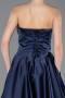 Robe de Soirée Longue Satin Bleu Marine ABU5767