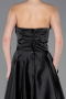 Robe de Soirée Longue Satin Noir ABU5767