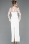 Robe de Soirée Longue Blanc ABK2547
