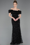 Robe Queue de Poisson Longue Squameuse Noir ABU5780