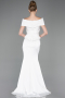 Robe de Soirée Longue Satin Blanc ABU5785
