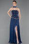 Robe de Soirée Longue Mousseline Bleu Marine ABU5786