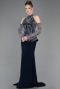 Robe de Soirée Longue Bleu Marine ABU5787