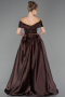 Robe De Soirée Perlé Longue Brun ABU5400