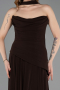 Robe de Soirée Longue Mousseline Brun ABU5763