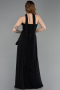 Robe de Soirée Longue Mousseline Noir ABU5763