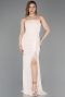 Robe De Soirée Dantelle Longue Beige ABU5603