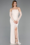 Robe De Soirée Dantelle Longue Beige ABU5603