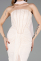 Robe De Soirée Dantelle Longue Beige ABU5686