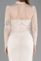 Robe de Soirée Longue Dantelle Beige ABU5823