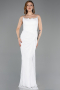 Robe de Soirée Longue Dantelle Blanc ABU5823