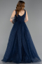 Robe de Soirée Longue Dantelle Bleu Marine ABU5778