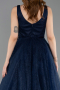 Robe de Soirée Longue Dantelle Bleu Marine ABU5778